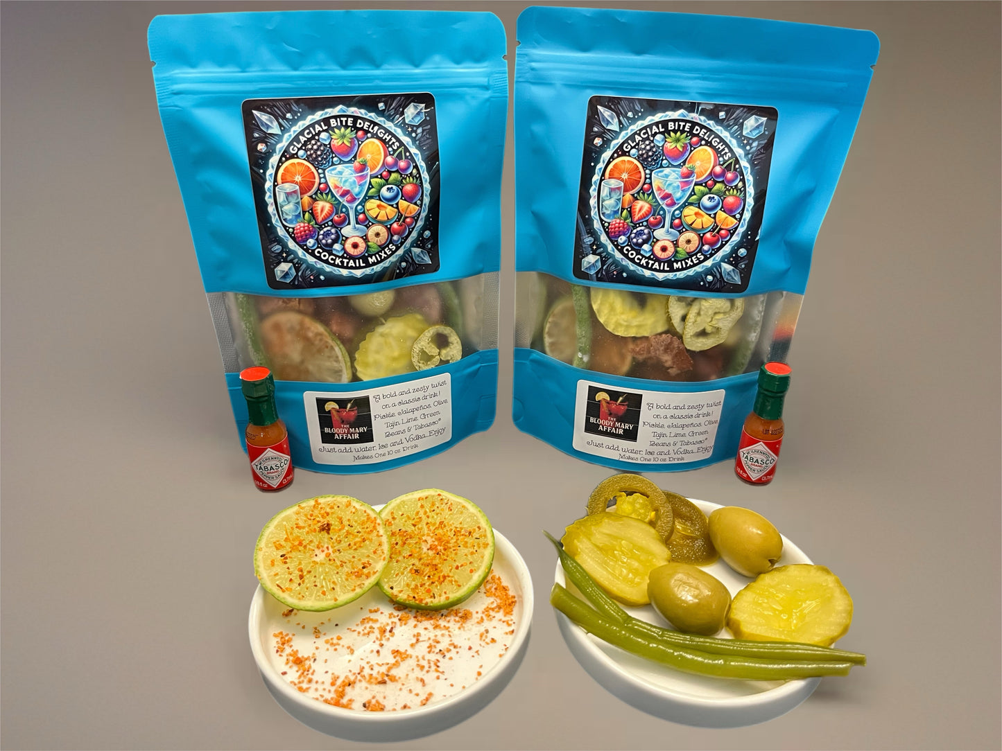 Freeze-Dried Bloody Mary Mix with Garnishes