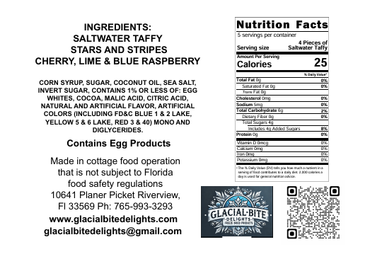 Stars and Stripes Freeze-Dried Saltwater Taffy
